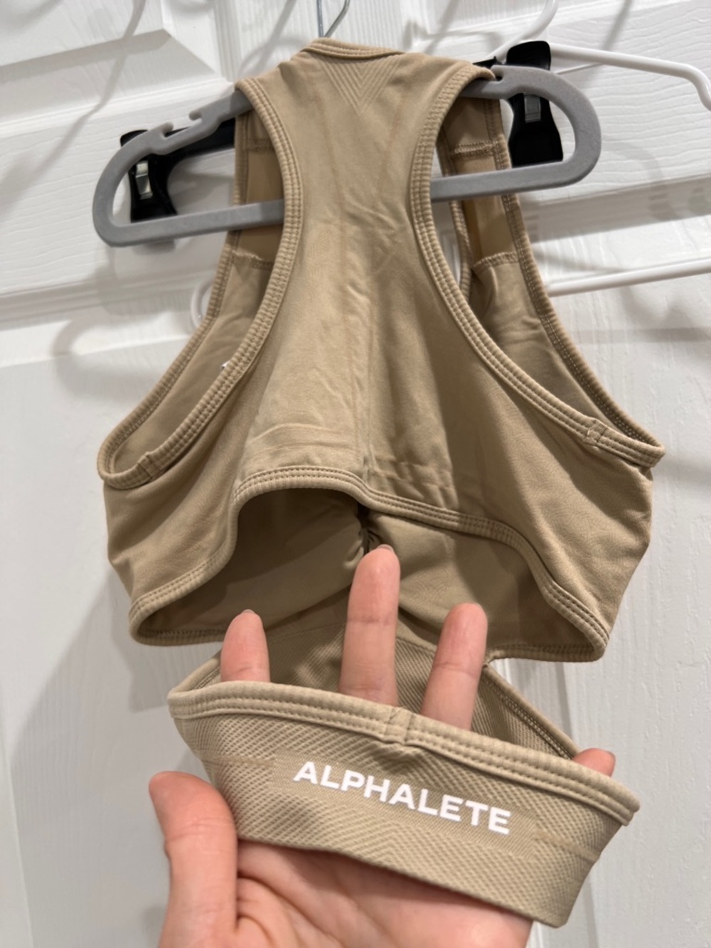 Alphalete Beige Straut bra  Sculpting Sports Bra S